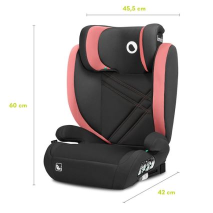 Lionelo - Autostoel HUGO i-Maat 100-150 cm zwart/roze