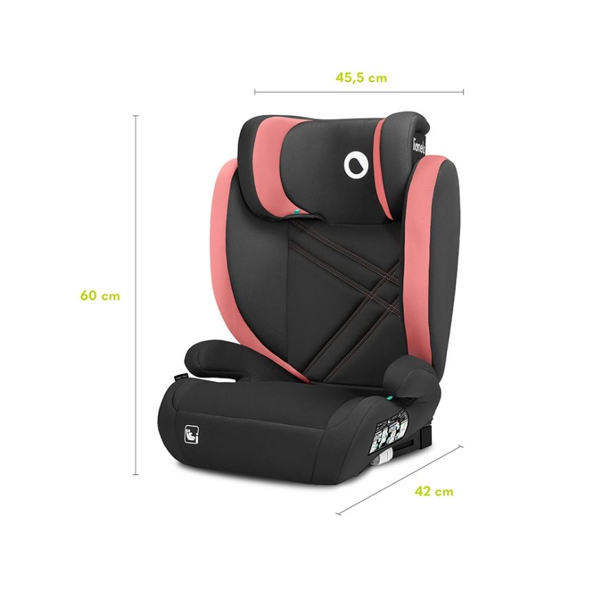 Lionelo - Autostoel HUGO i-Maat 100-150 cm zwart/roze