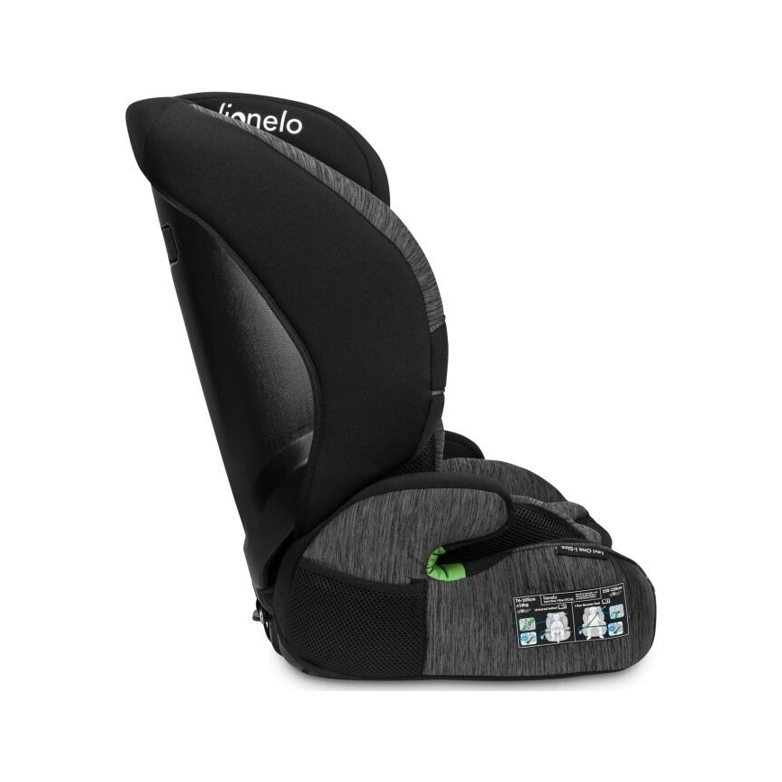 Lionelo - Autostoel LEVI ONE i-Maat 76-150 cm zwart/grijs