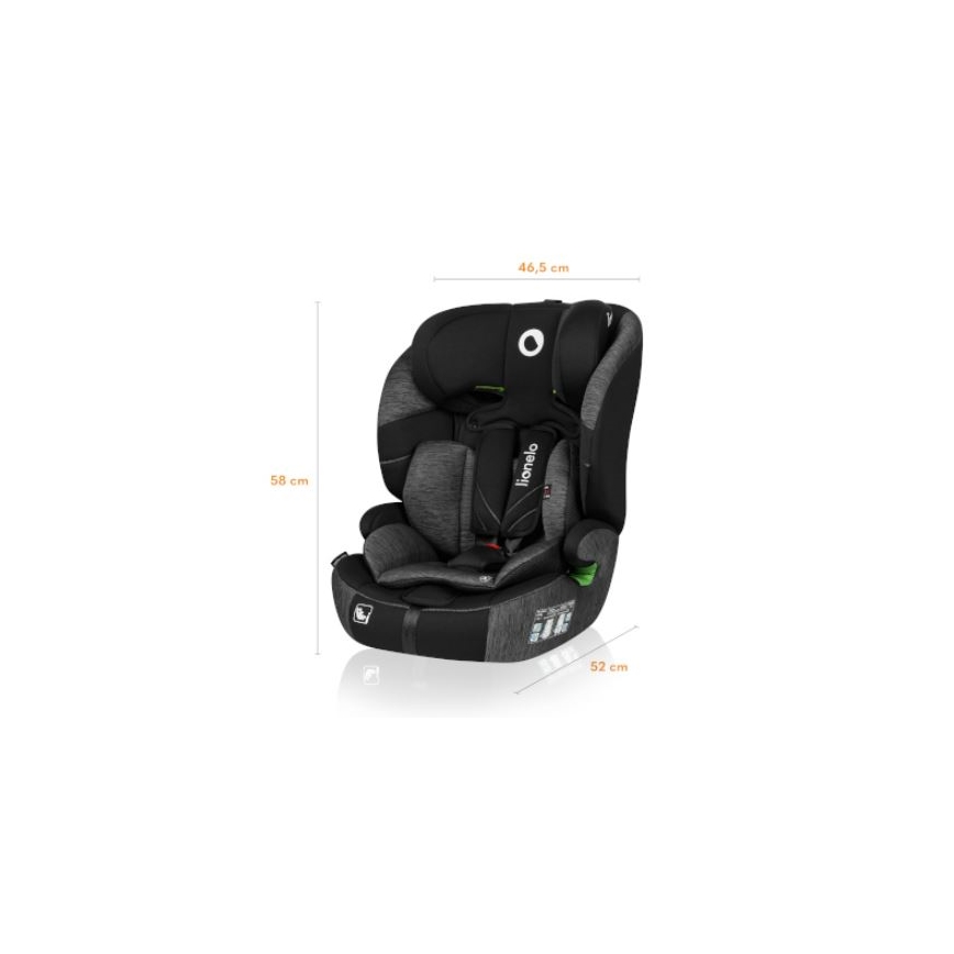 Lionelo - Autostoel LEVI ONE i-Maat 76-150 cm zwart/grijs