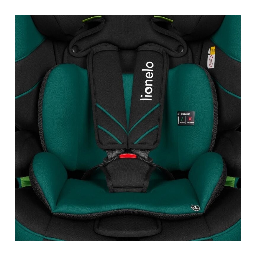 Lionelo - Autostoel LEVI ONE i-Maat 76-150 cm zwart/groen