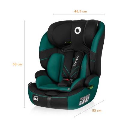 Lionelo - Autostoel LEVI ONE i-Maat 76-150 cm zwart/groen
