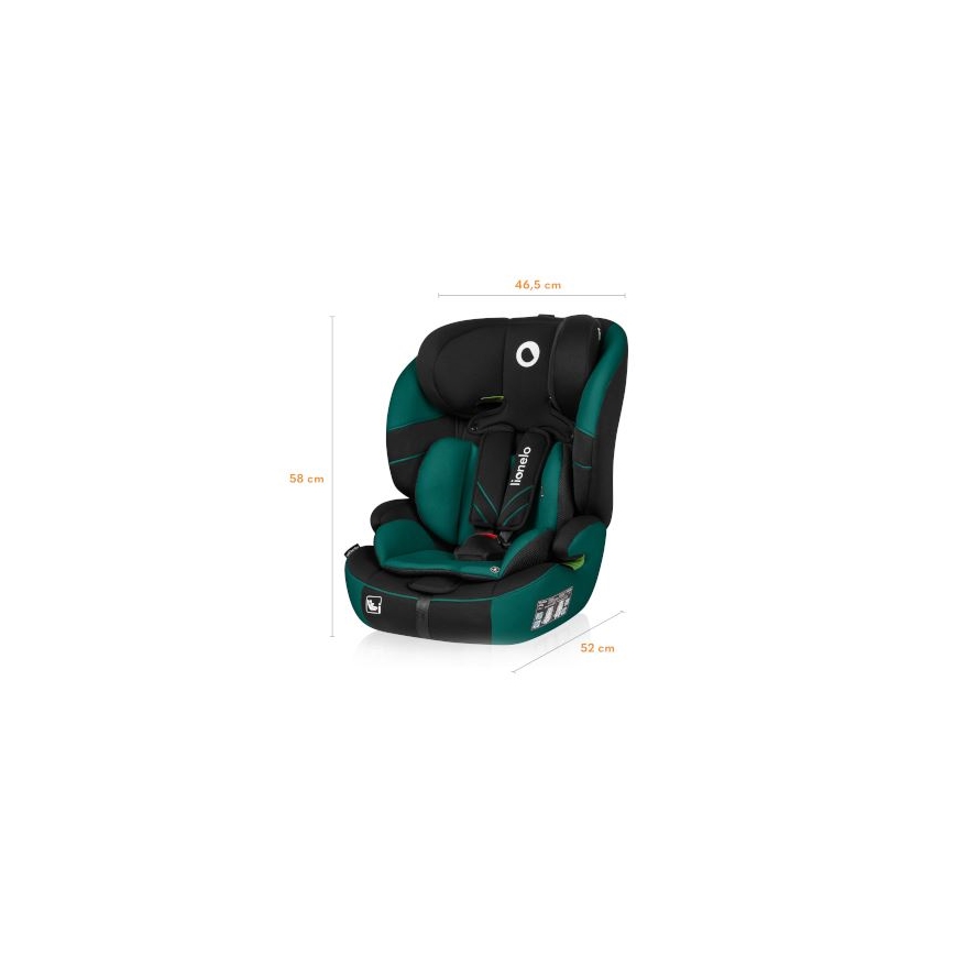 Lionelo - Autostoel LEVI ONE i-Maat 76-150 cm zwart/groen