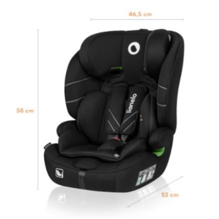 Lionelo - Autostoel LEVI ONE i-Maat 76-150 cm zwart
