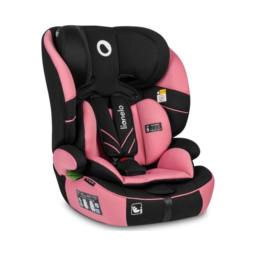Lionelo - Autostoel LEVI ONE i-Maat 76-150 cm zwart/roze