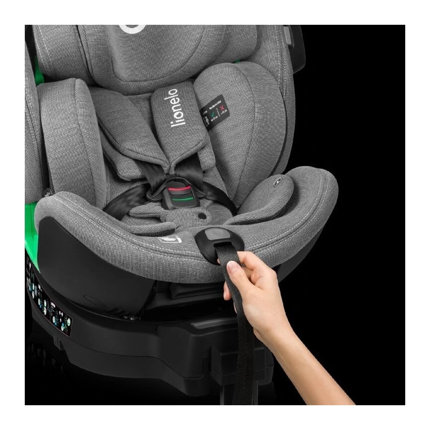 Lionelo - Autostoel met basis roterend HARMONY i-Maat 40-150 cm zwart/grijs