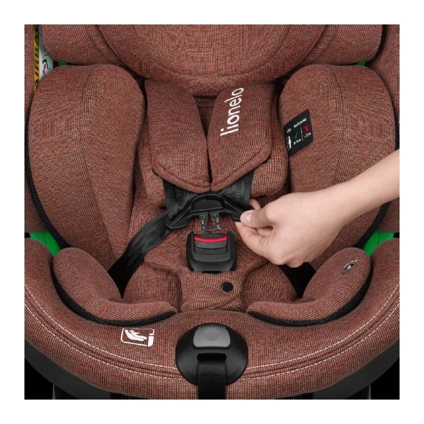 Lionelo - Autostoel met basis swivel HARMONY i-Maat 40-150 cm baksteen