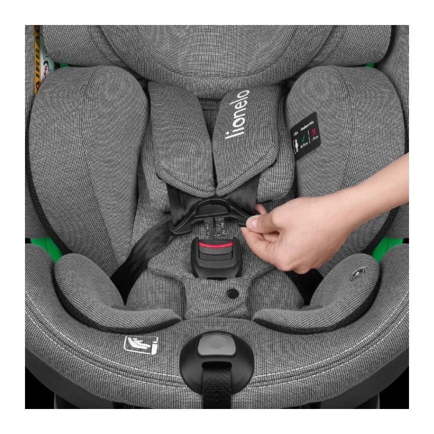 Lionelo - Autostoel met basis swivel HARMONY i-Maat 40-150 cm grijs