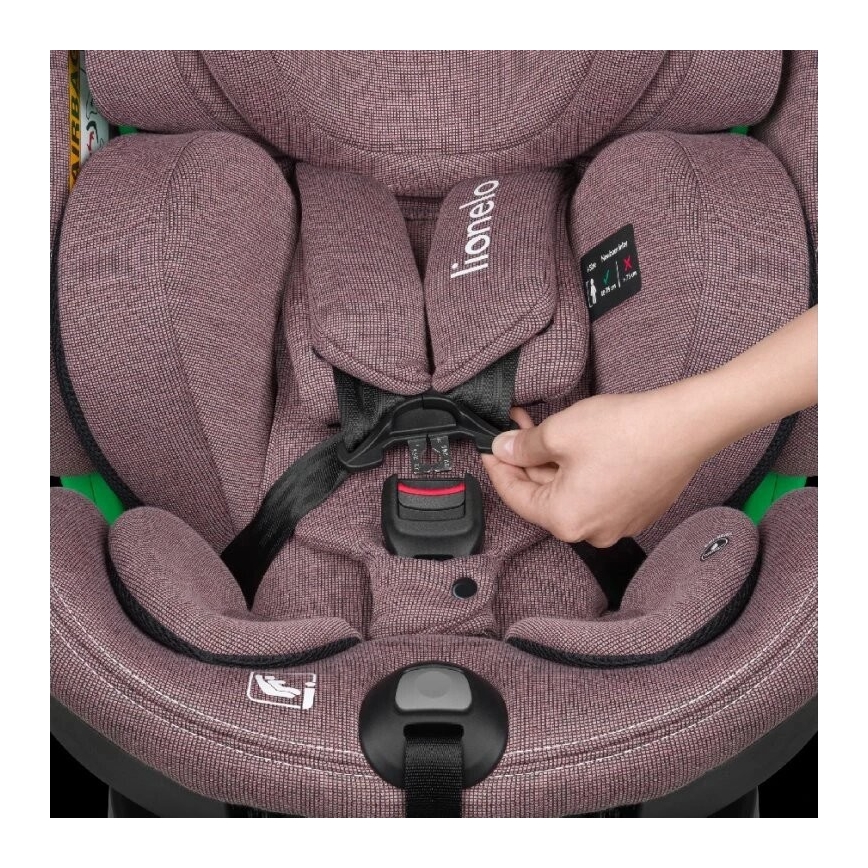 Lionelo - Autostoel met basis swivel HARMONY i-Maat 40-150 cm roze