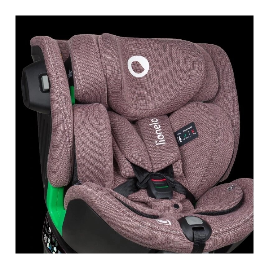 Lionelo - Autostoel met basis swivel HARMONY i-Maat 40-150 cm roze