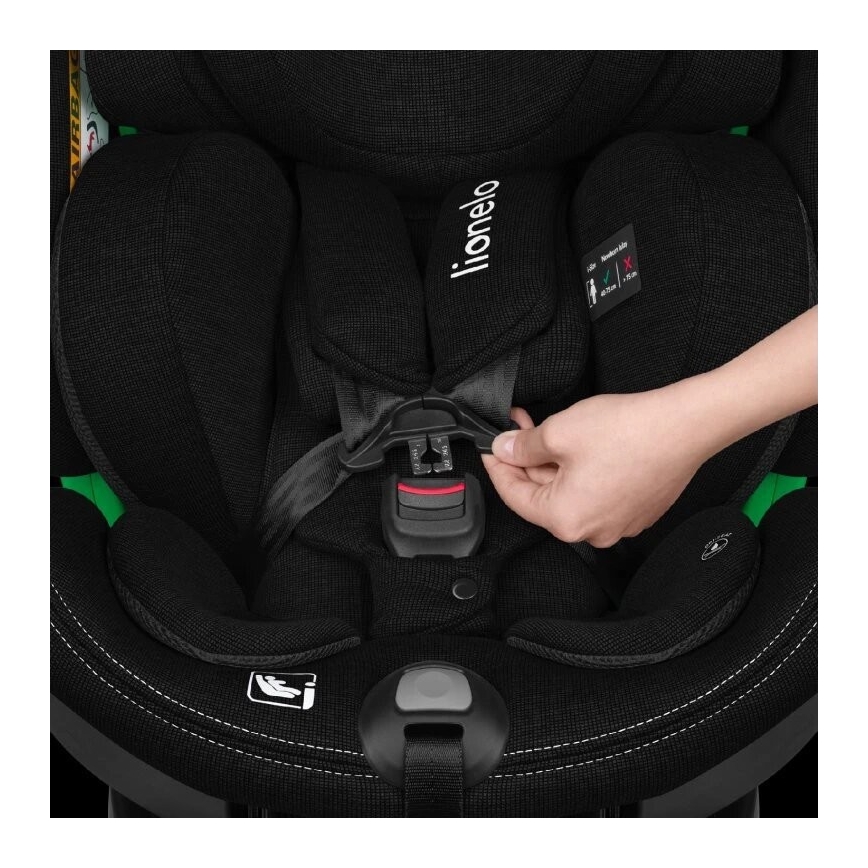 Lionelo - Autostoel met basis swivel HARMONY i-Maat 40-150 cm zwart