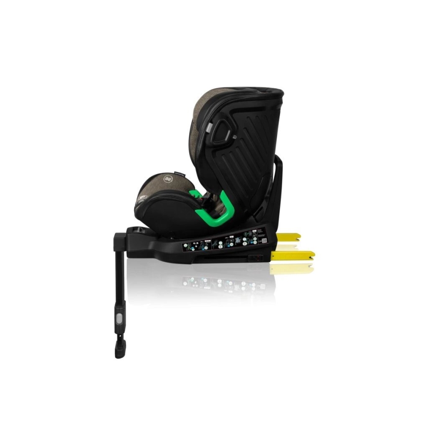 Lionelo - Autostoel met basis swivel HARMONY i-Maat 40-150 cm zwart/olijf