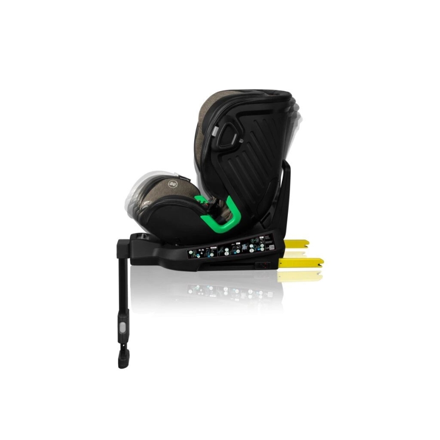 Lionelo - Autostoel met basis swivel HARMONY i-Maat 40-150 cm zwart/olijf