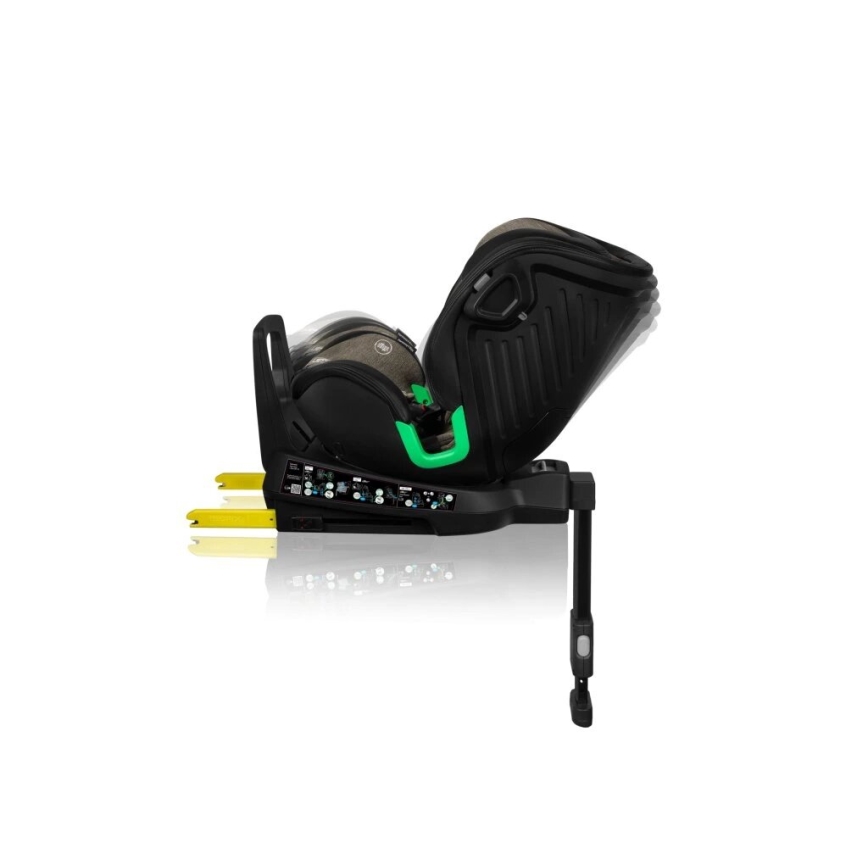 Lionelo - Autostoel met basis swivel HARMONY i-Maat 40-150 cm zwart/olijf