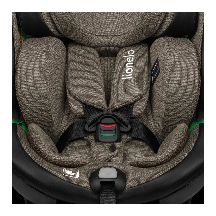 Lionelo - Autostoel met basis swivel HARMONY i-Maat 40-150 cm zwart/olijf
