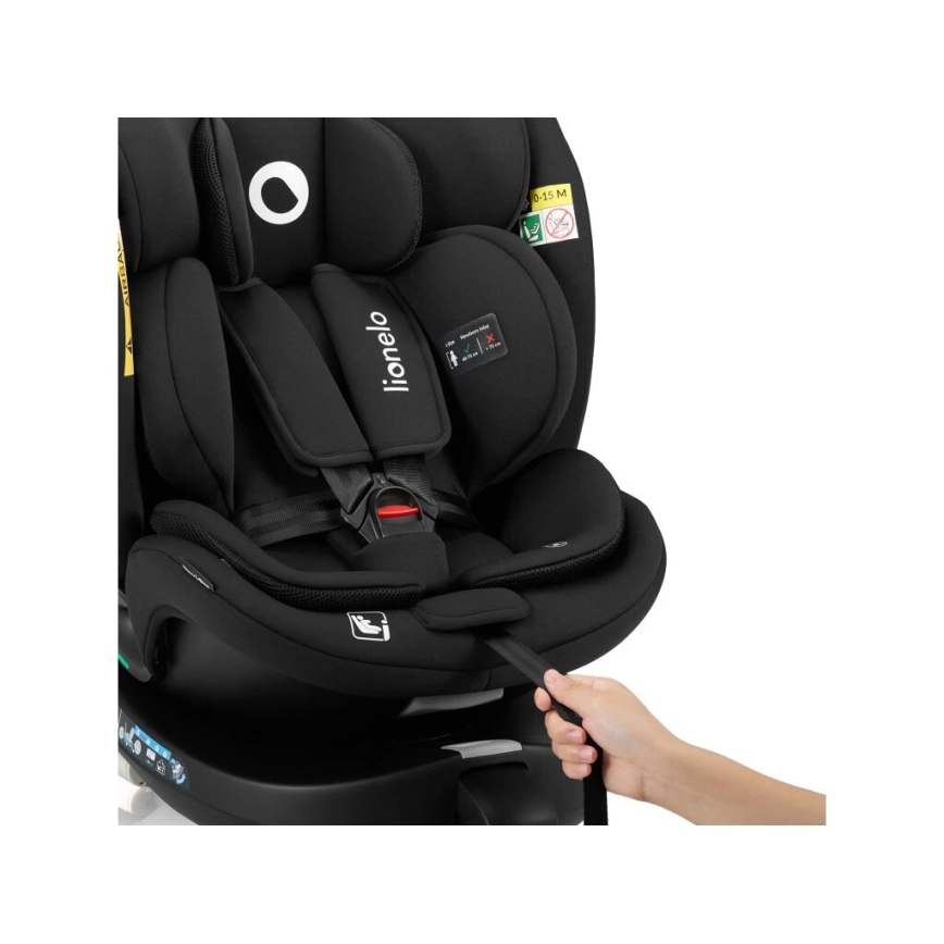 Lionelo - Autostoel met basis swivel NAVY i-Maat 40-150 cm zwart
