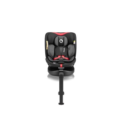 Lionelo - Autostoel met basis swivel NAVY i-Maat 40-150 cm zwart/rood