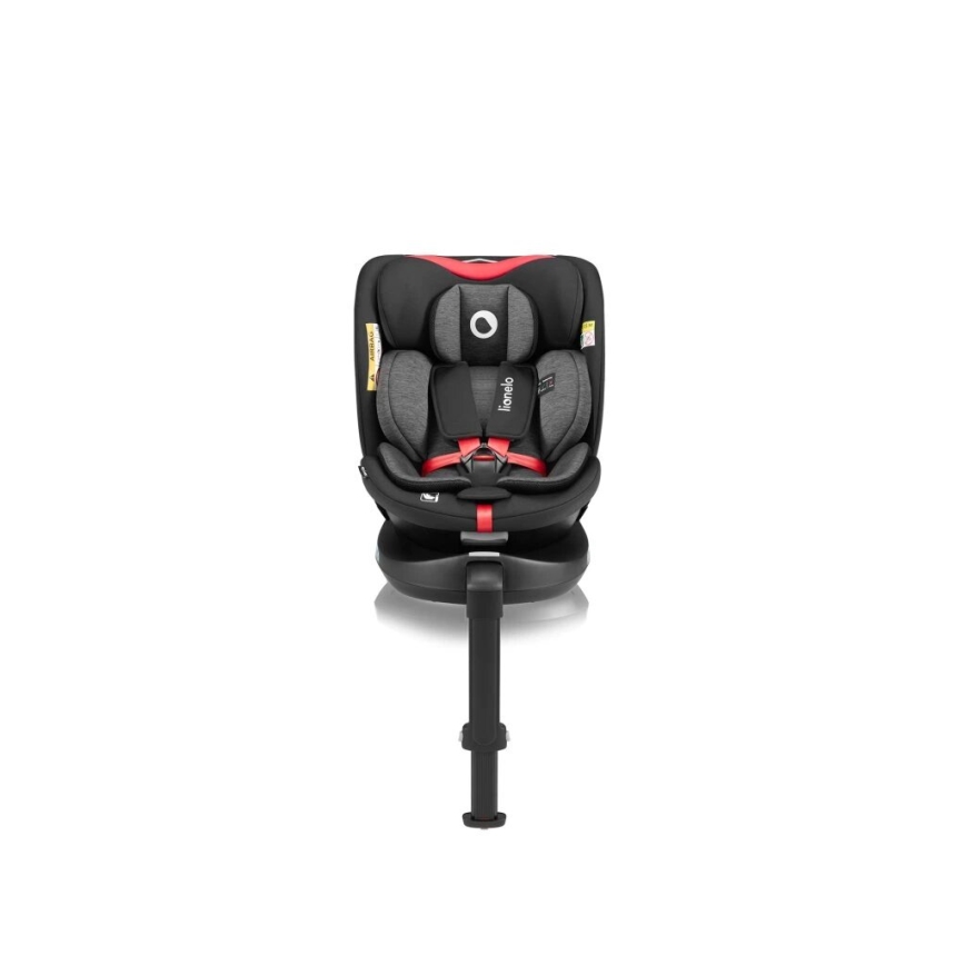 Lionelo - Autostoel met basis swivel NAVY i-Maat 40-150 cm zwart/rood
