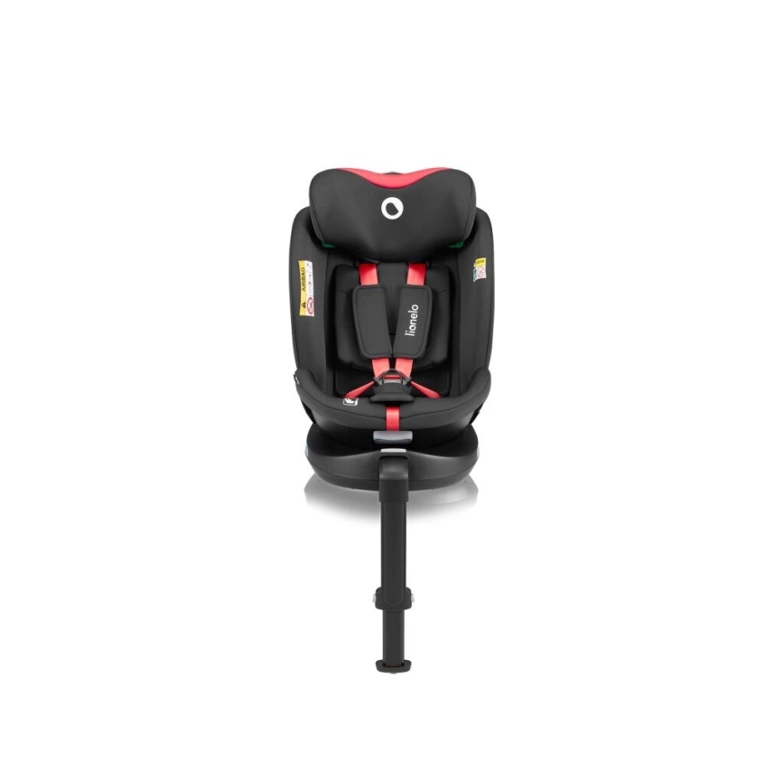 Lionelo - Autostoel met basis swivel NAVY i-Maat 40-150 cm zwart/rood