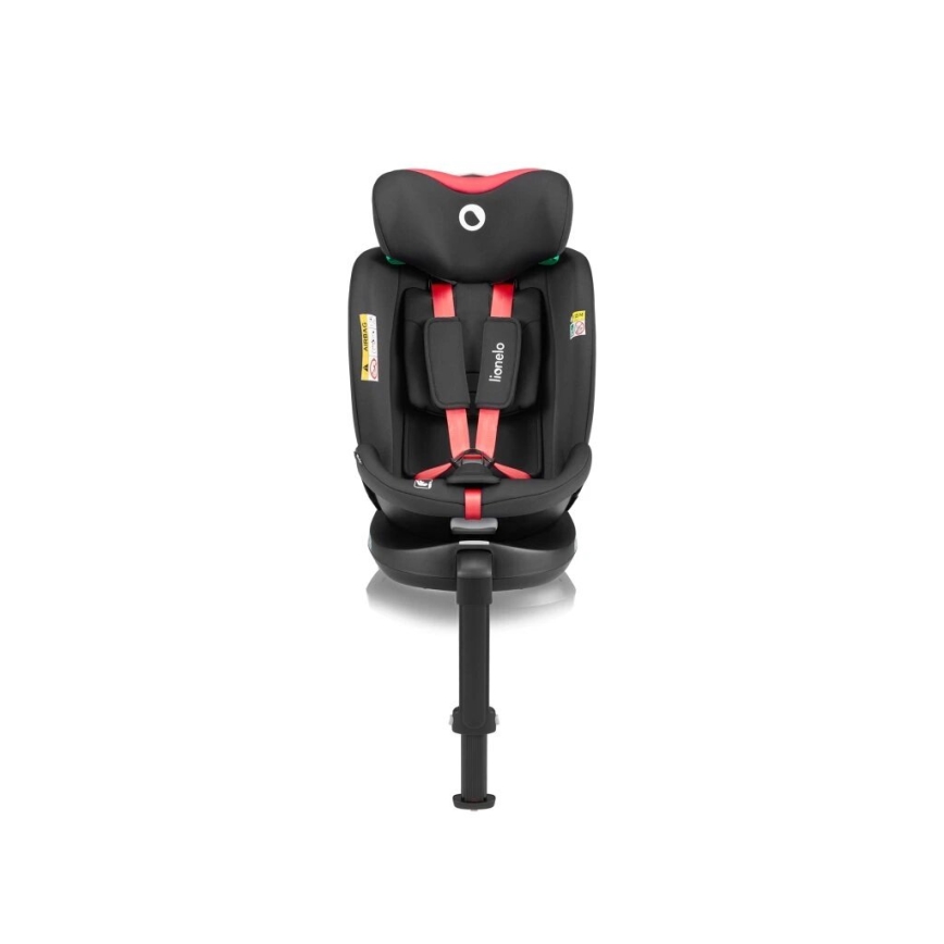 Lionelo - Autostoel met basis swivel NAVY i-Maat 40-150 cm zwart/rood