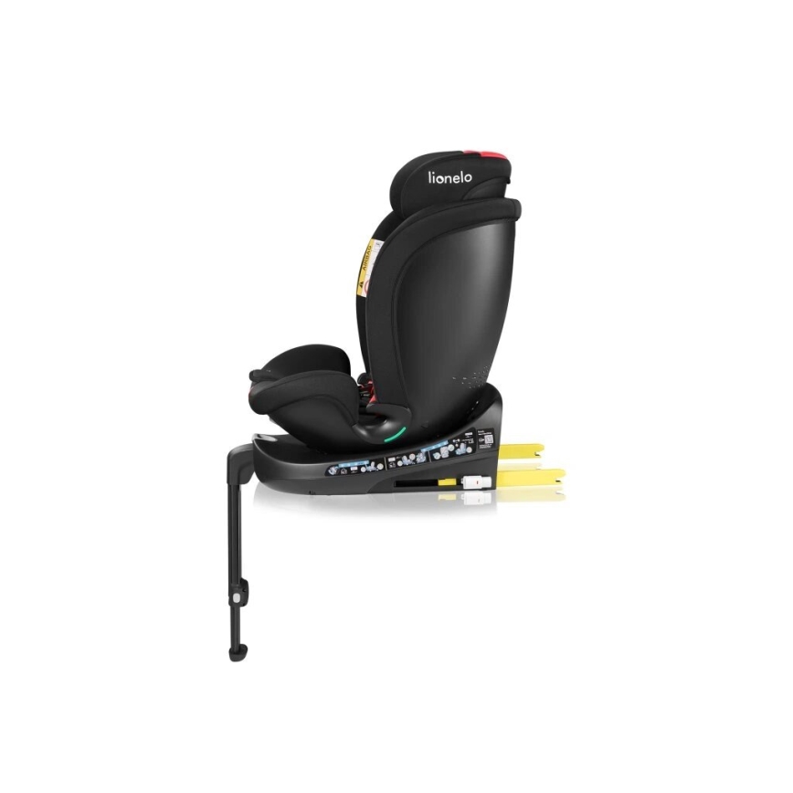 Lionelo - Autostoel met basis swivel NAVY i-Maat 40-150 cm zwart/rood