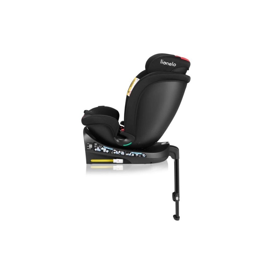 Lionelo - Autostoel met basis swivel NAVY i-Maat 40-150 cm zwart/rood