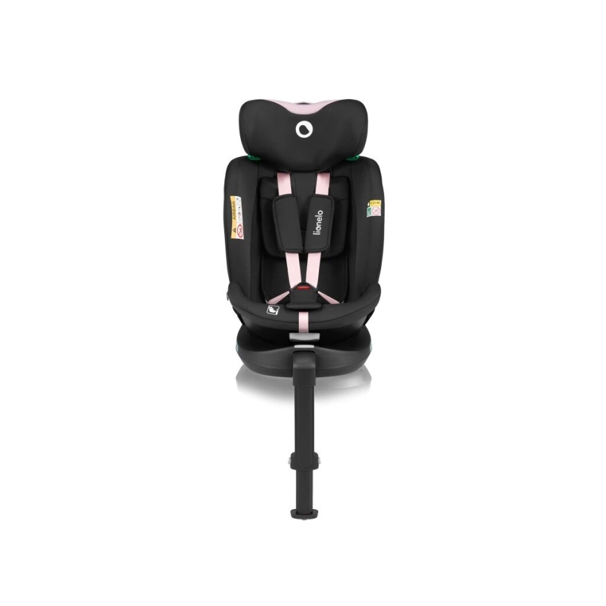 Lionelo - Autostoel met basis swivel NAVY i-Maat 40-150 cm zwart/roze