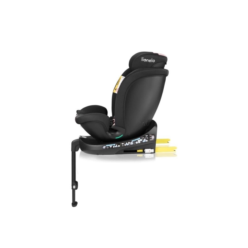 Lionelo - Autostoel met basis swivel NAVY i-Maat 40-150 cm zwart/roze