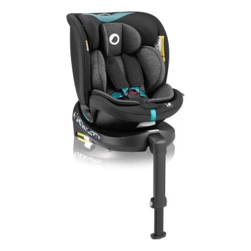 Lionelo - Autostoel met basis swivel NAVY i-Maat 40-150 cm zwart/turquoise