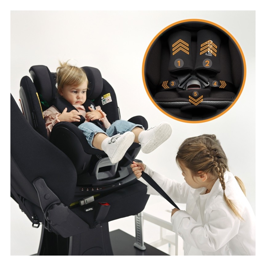 Lionelo - Draaibare autostoel met basis ANTOON PLUS i-Size 40-105 cm Zwart Onyx