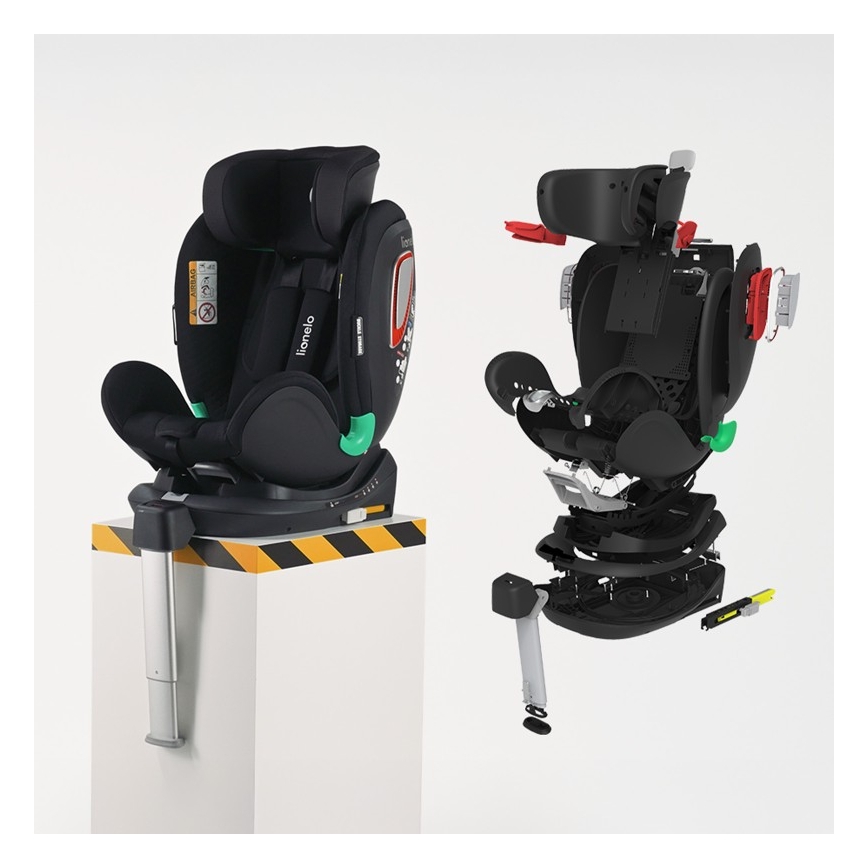 Lionelo - Draaibare autostoel met basis ANTOON PLUS i-Size 40-105 cm Zwart Onyx