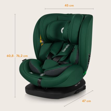 Lionelo - Autostoel met draaibare basis BASTIAAN i-Size 40-150 cm Green Forest