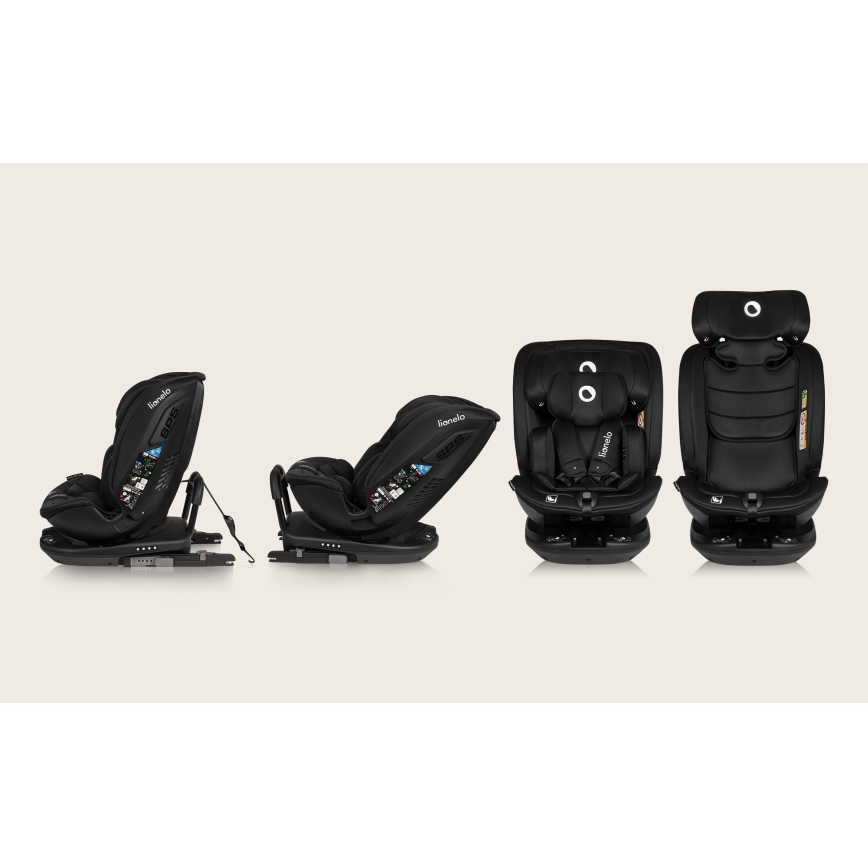 Lionelo - Autostoel met draaibare basis BASTIAAN i-Size 40-150 cm Zwart Carbon
