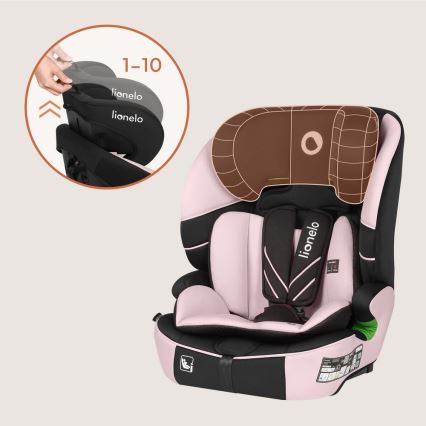 Lionelo - Autostoeltje LEVI FIX i-Size 76-150 cm Babyroze