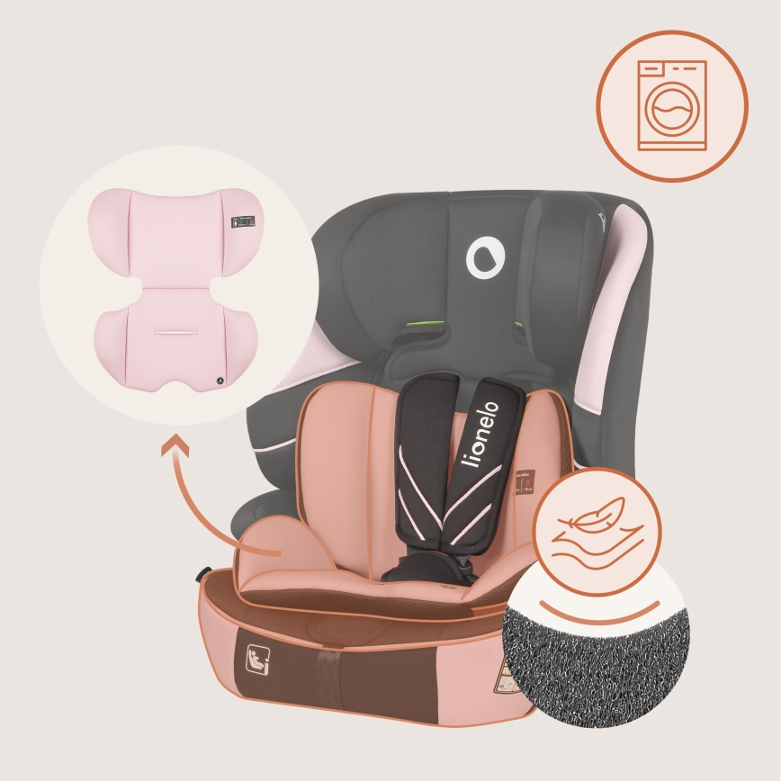 Lionelo - Autostoeltje LEVI FIX i-Size 76-150 cm Babyroze