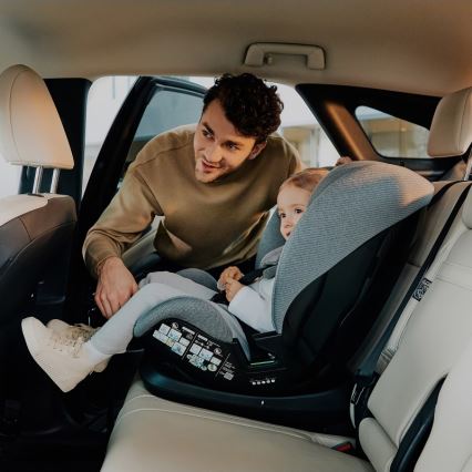 Lionelo - Autostoeltje met draaibare basis LAVENDER i-Size 76-150 cm Grey Stone