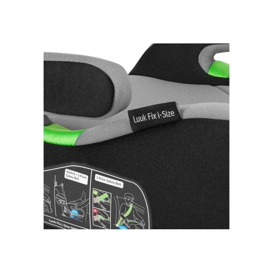 Lionelo - Autoverhoger stoel LUUK FIX i-Maat 125-150 cm zwart/grijs