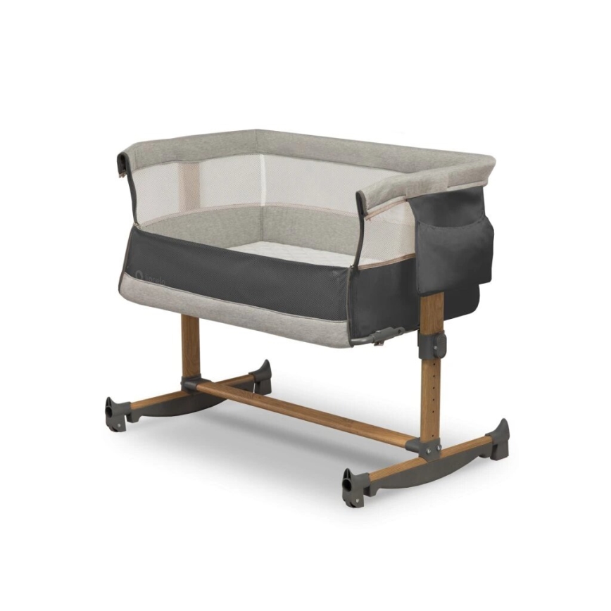 Lionelo - Baby wieg 3in1 LEONIE grijs/zwart