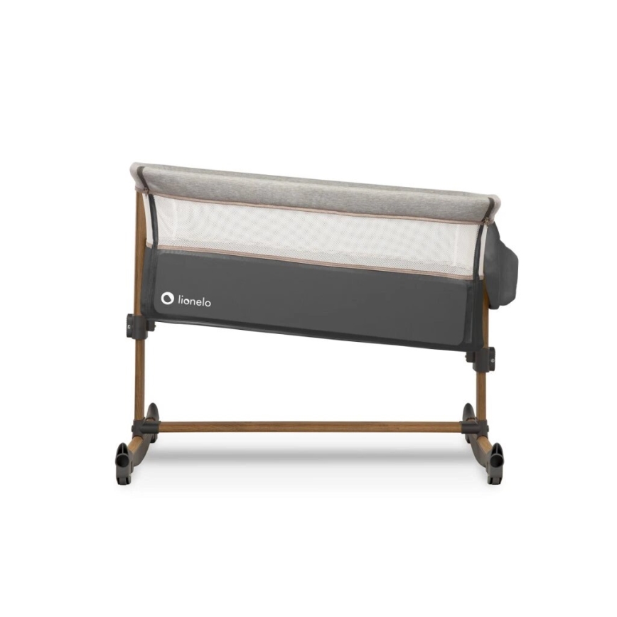 Lionelo - Baby wieg 3in1 LEONIE grijs/zwart