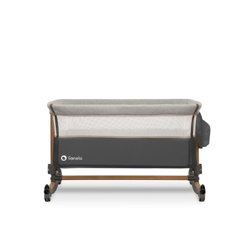 Lionelo - Baby wieg 3in1 LEONIE grijs/zwart