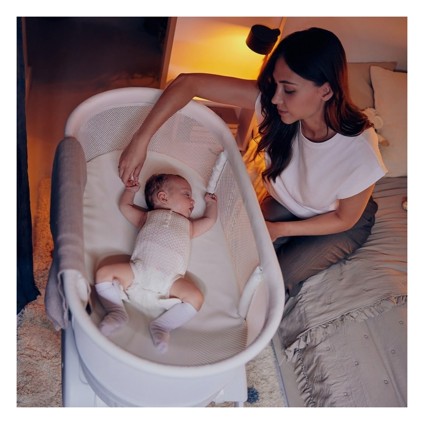 Lionelo - Babybed met weegschaal CORAL White
