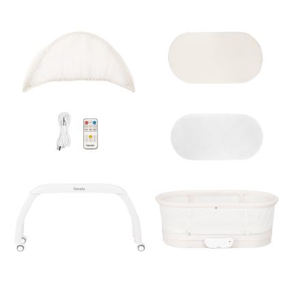 Lionelo - Babybed met weegschaal CORAL White