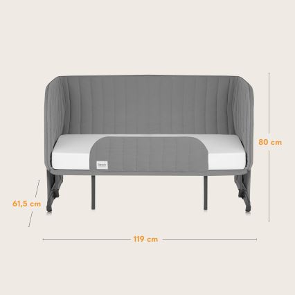 Lionelo - Babybedje 5-in-1 THOMI PLUS Grijs Beton