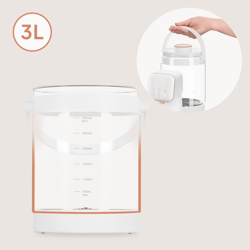 Lionelo - Babymelkbereider BABYPRESTO 2.0 1200W/230V Wit