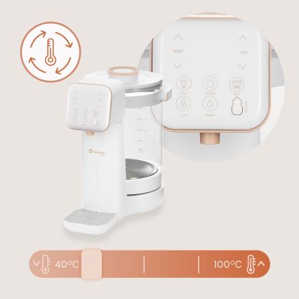 Lionelo - Babymelkbereider BABYPRESTO 2.0 1200W/230V Wit