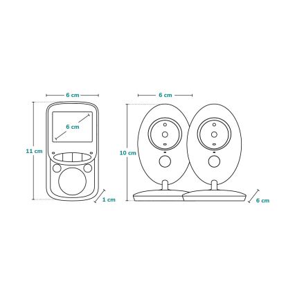 Lionelo - Babymonitor met scherm BABYLINE 5.1 230V 1000 mAh