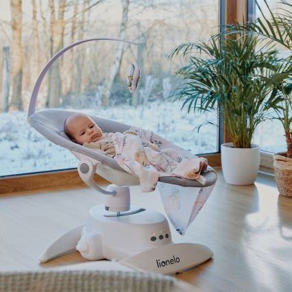 Lionelo - Babyschommel IRIS met melodie, 4xAA, Beige Sand