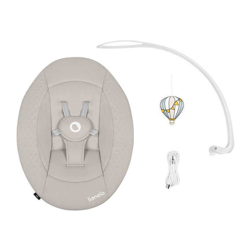 Lionelo - Babyschommel IRIS met melodie, 4xAA, Beige Sand