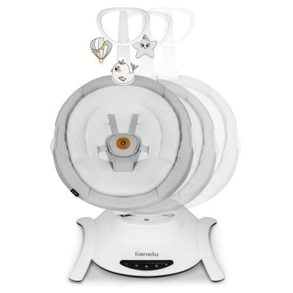 Lionelo - Babyschommel met melodie BELLA Grey Concrete + afstandsbediening