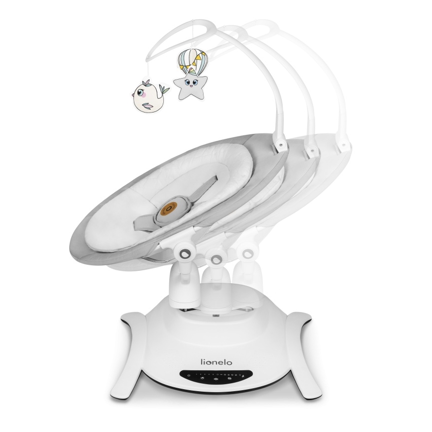 Lionelo - Babyschommel met melodie BELLA Grey Concrete + afstandsbediening
